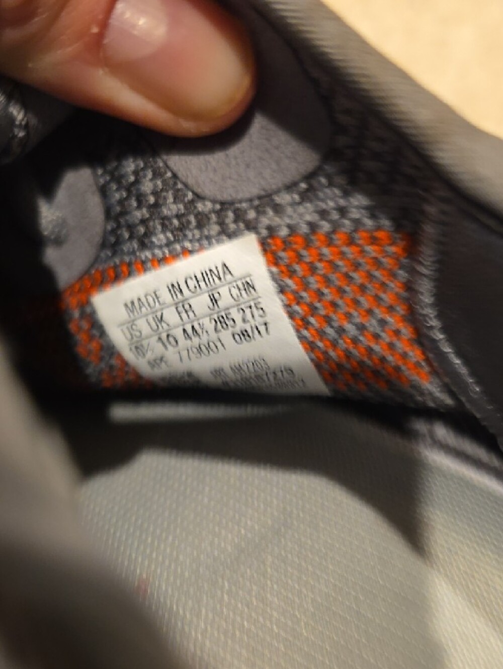 adidas Yeezy Boost 350 V2 Grey with Orange Text - Picture 7 of 8